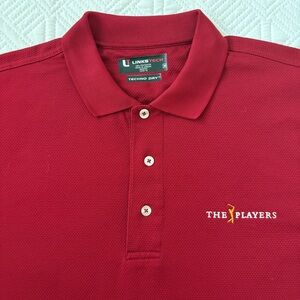 LinksTech Men’s The Players PGA Sawgrass Golf Shirt With Techno Dry Red Size M
